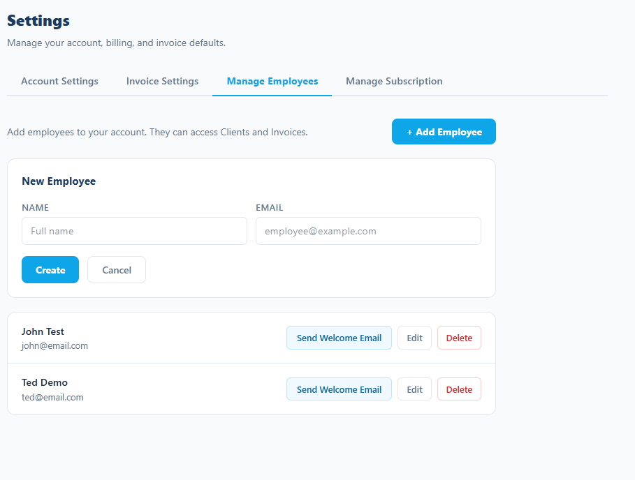 Team access and employee management